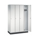 C+P Locker Intro, 4 compartments, H1950B1220D490 mm, light gray No. 8170-401|S10001 - Clothes locker (workshop) - 2