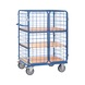 FETRA 8482-3DE shelf trolley, height 1,552 mm, 1,000x700 mm - Shelf trolley with hinged doors, three shelves - 2
