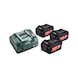 METABO Basis-Set 3 x LiPOWER Akkupack 18 V/5,2 Ah Schnellladegerät ASC 145