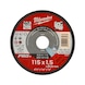 MILWAUKEE metal cutting disc 115x1.5 mm PRO-Plus 4932451486 - Abrasive cutting disc - 1