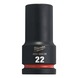 MILWAUKEE Schlagnuss Shockwave 3/4 Zoll lang 22x90 mm 4932480381 - Kraftschraubereinsatz (6kant) - 1