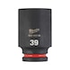 MILWAUKEE Impact socket Shockwave 3/4 inch long 39x90 mm 4932480398 - Power screwdriver bit (hexagonal) - 1