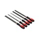GEDORE RED File set 3-edged + 4-edged + flat + round + half 5-piece 3301597 - File set - 3