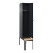 C+P Classic PLUS locker, bench, 1 compartment, 2120x400x815 mm, RAL 7016/7016 - Classic PLUS locker - 1