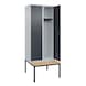 C+P Classic PLUS locker, bench, 2 compartments, 2120x800x815 mm, RAL 7035/7016 - Classic PLUS locker - 1
