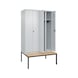 C+P CLASSIC PLUS black/white locker, bench, 4 comp. 2120x1,200x815 mm 7035/7035 - Locker, black and white, Classic PLUS<br/> - 1