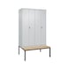 C+P CLASSIC PLUS black/white locker, bench, 4 comp. 2120x1,200x815 mm 7035/7035 - Locker, black and white, Classic PLUS<br/> - 2