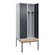 C+P Classic PLUS locker, bench, 2 compartments, 2120x800x815 mm, RAL 7035/7016 - Classic PLUS locker - 1