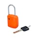 Lockout padlock, orange, metal, 38 mm - Padlocks - 1