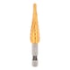 1/4 inch HSS-TiN step drill bit, D: 4-12 mm, 9 steps - 1/4 inch HSS TiN step drill bit - 1