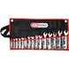 Double open-end wrench set, 15 degrees, 75 degrees, 15-piece, 3.2-17 mm - Double-ended spanner set - 1