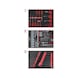 Universal system insert set for 3 drawers with 215 premium tools - Multifunctional tool - 1