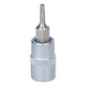 1/4 inch bit socket, five-point star with end hole, TS8 - 1/4 inch bit socket, five-point star with front hole - 1