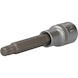 1/2 inch multi-tooth socket, 100 mm long, M9 - 1/2 inch multi-tooth bit socket - 1