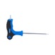 T-handle TX with front hole angle pin wrench T10 x 75 mm - T-handle Torx with front hole drilled angle pin wrench - 1