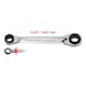 KS TOOLS 4-in-1 GEARplus reversible double ratchet ring spanner, 21x22x24x27mm - 4 in 1 GEARplus reversible double ratchet ring spanner - 3