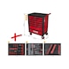 BLACK/RED Workshop trolley with 7 drawers and 215 premium tools - RACINGline workshop trolley - 2