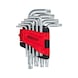 TX angle pin wrench set with bore, short, 9-piece TB10-TB50 - TX angle pin wrench - 2