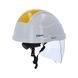 Safety helmet with face shield, yellow - Work safety helmet with face protection - 3
