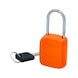Lockout padlock, orange, metal, 38 mm - Padlocks - 2