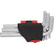 Internal hexagon angle pin wrench set, in folding holder, 9-piece, 1/16 inch - 3/8 inch - Socket wrench (set) - 3