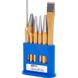 Combination tool set, 6-piece in plastic holder - Additional grains, drivers, striking irons - 3