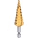 1/4 inch HSS-TiN step drill bit, D: 4-20 mm, 9 steps - 1/4 inch HSS TiN step drill bit - 3