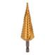 1/4 inch HSS-TiN step drill bit, D: 4-30 mm, 14 steps - 1/4 inch HSS TiN step drill bit - 3
