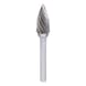 HM pointed arch milling cutter, shape G, 12 mm - HM pointed arch burr - 3