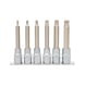 1/2 inch bit socket set XZN, long, 6-piece, M5-M14 - Socket wrench (set) - 2