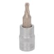 1/4 inch bit socket for TX screws with ball head, T20 - 1/4 inch socket bit for Torx screws with ball head - 3
