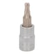 1/4 inch bit socket for TX screws with ball head, T25 - 1/4 inch socket bit for Torx screws with ball head - 3