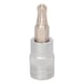 1/4 inch bit socket for TX screws with ball head, T27 - 1/4 inch socket bit for Torx screws with ball head - 3