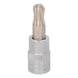 1/4 inch bit socket for TX screws with ball head, T40 - 1/4 inch socket bit for Torx screws with ball head - 3