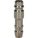 Metal plug nipple with hose nozzle, D: 10 mm, 40 mm - Plug nipple (compressed air tool accessory) - 3