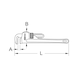 Aluminium one-hand pipe wrench, 1.1/2 inch  111.3100 - Pipe wrench - 2