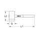 KS TOOLS Plastic hammer with protective insulation, head D: 55 mm - Plastic hammer - 2