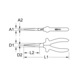 1000V long-nose flat-nose pliers, 160 mm 117.1299 - Flat round pliers - 2