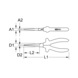 1000V flat-nose pliers 200 mm, coated working head - Grip pliers - 2