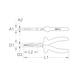 1000V flat-nose pliers, coated working head, 160 mm - Flat round pliers - 2