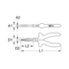 1000V long-nose flat-nose pliers, 160 mm 117.1716 - Flat round pliers - 2