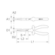 1000V flat round nose pliers, 160 mm - Flat round pliers - 2