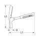 Bricklayer's hammer, Berlin shape, 600 g - Bricklayer's hammer - 2