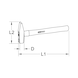 Locksmith's hammer with hickory handle, 1500 g - Sledgehammer - 2