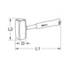 Mallet with steel tube handle and plastic grip, 1000 g - Mallet - 2