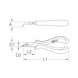 Precision flat-nose pliers, bent, 130 mm on hanger - Flat round pliers - 2
