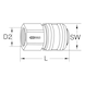 Brass coupling with internal thread, G1/4 inch IG - Brass coupling with external thread - 2