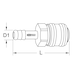Brass couplings with hose nozzle, D:13 mm - Brass coupling with external thread - 2