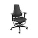 DAUPHIN Tec Identity Counter, ID blue, PU black, 2F armr., locking castors - Tec Identity polyurethane (PU) counter chair for production and workshop areas - 1