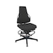 DAUPHIN Tec Identity Counter, ID blue, SRP - King black, plastic gliders - Tec Identity KING counter chair for production and workshop areas - 1